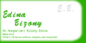 edina bizony business card